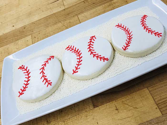Iced Baseball Cookies