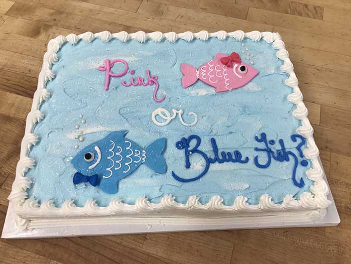 Pink or Blue Fish Gender Reveal Cake Design