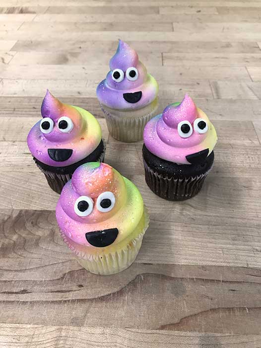 Rainbow Poo Emoji Cupcakes