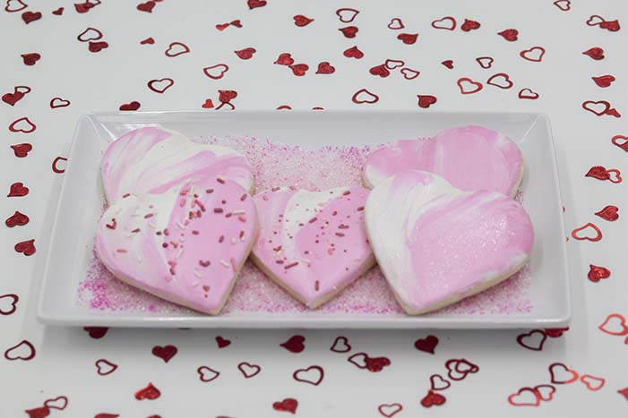 Iced Cut Out Heart Cookies