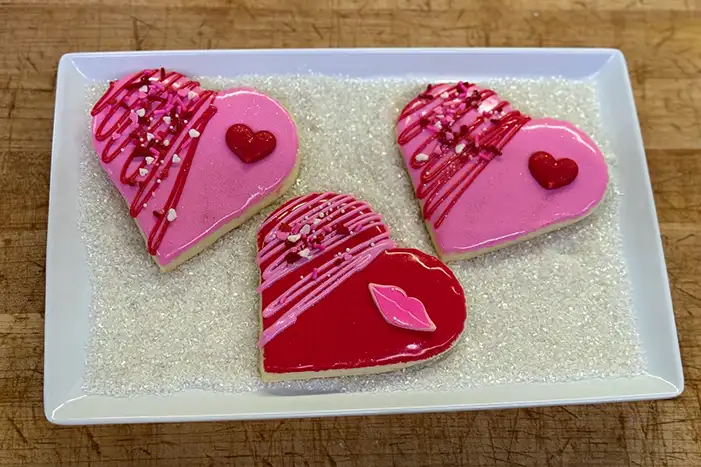 Iced Cut Out Heart Cookies